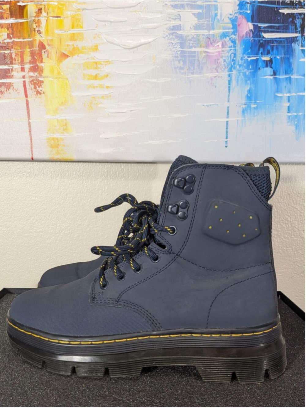 Dr. Martens Quinton Boots Mens Size 5 Blue Synthetic Ankle Combat Slip Resistant